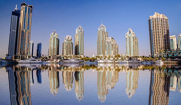 Dubai's cityscape from the sea