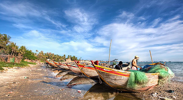 Fishermen in Mui Ne, Vietnam