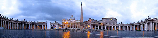Panorama of St Peter's Square in the Vatican