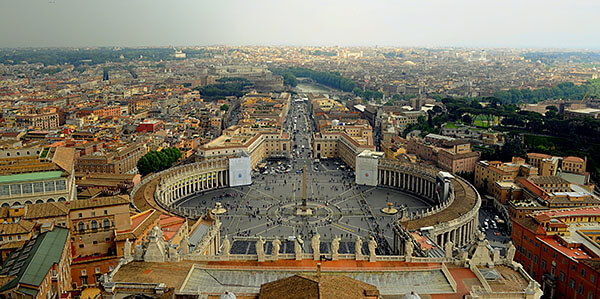 View over the Vatican's St Peter's Square