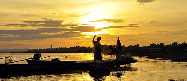 Fishing on the Mekong River in Laos