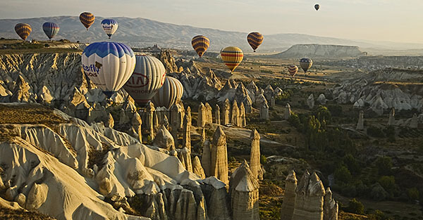 Hot air balloons in Cappadocia, Turkey