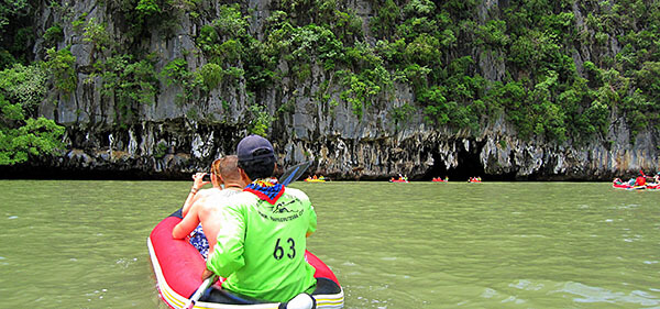 Taking a boat tour in Thailand