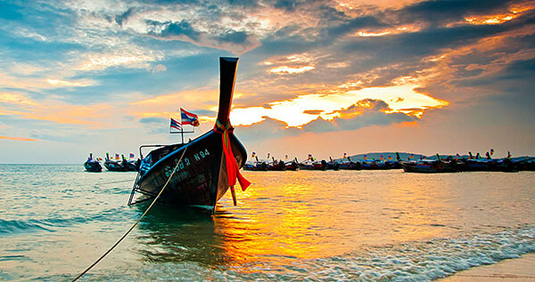 Boat on the beach in Krabi