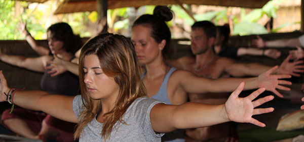 A class at the Hariharalaya Center