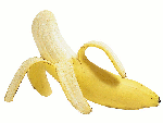 A peeled banana