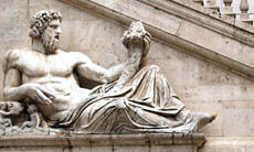 A classical statue in Rome, Italy