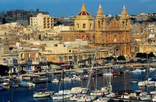 A view over the harbor in Malta