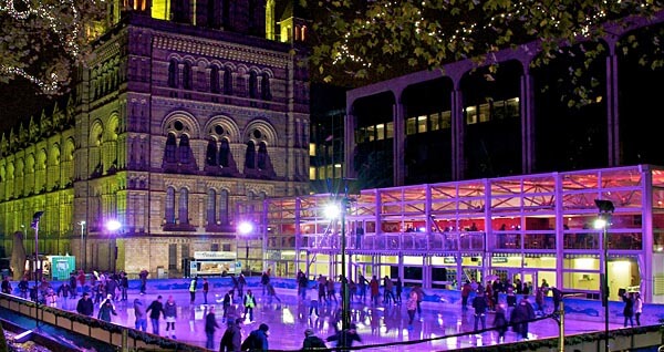 Ice rink at the Natural History Museum, London