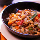 Sausage and sage with white beans in Tuscan style