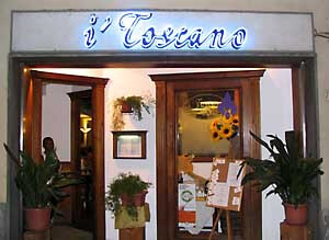 I'Toscano restaurant entrance in Florence, Italy