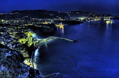 Night drive along the Amalfi Coast in Italy