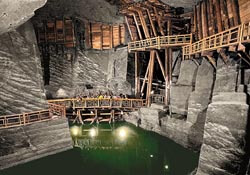 Wieliczka Salt Mine tourist path in Poland