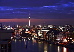 Berlin's Mitte district at night