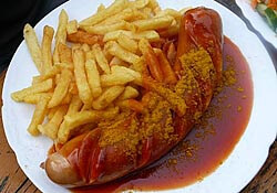 Traditional Berlin currywurst