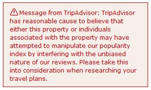 TripAdvisor warning message