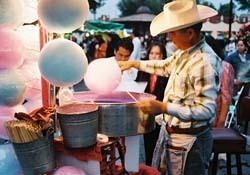 Candyfloss seller at Coyoacan Market, Mexico City