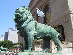 Lion outside the Art Institute of Chicago - photo by architekt2 on flickr