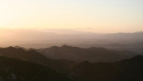 View from Sand Canyon over the Angeles National Forest in California