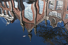 Reflection in a canal in Jordaan, Amsterdam