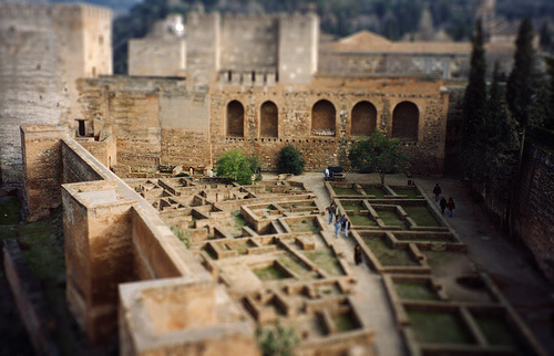 The interior of Alhambra Palace from above