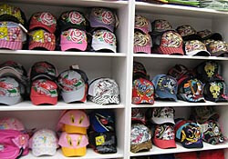 Hats in a shop in Santee Alley