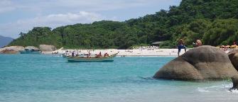 A beach on Santa Catarina Island in Brazil near Florianopolis