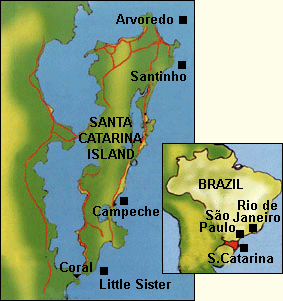 Map of Santa Catarina Island, Brazil