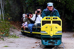 The scaled down train in Descanso Gardens