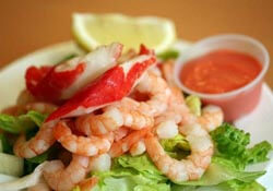 Fresh prawn salad