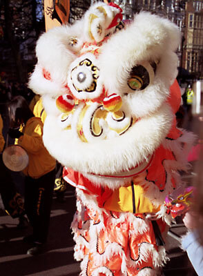 Chinese dog in the Chinese New Years parade 2006. London.