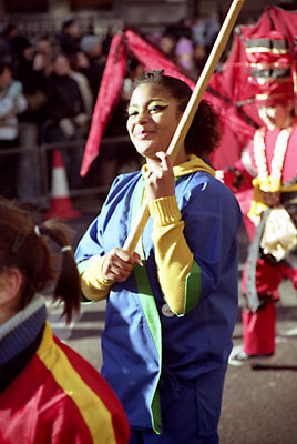 A participant in the Chinese New Year's Eve parade. London, 2006.