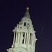 St. Paul's Cathedral, nightshot from Ludgate Hill with a bus passing by.