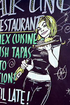 Eye-catching sign for a tex-mex restaurant in Camden, London.
