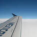 Blue skies and white clouds on the way to Mexico.