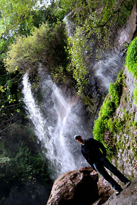 Jack by a picturesque waterfall near Taxco, Mexico.