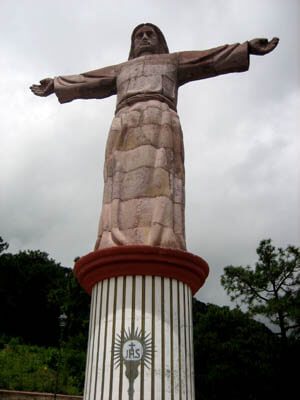 A large status of Christ overlooking Taxco, Mexico.