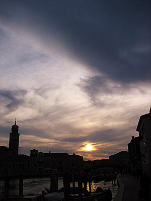 A beautiful dusk falling over Murano on our first day in Venice.