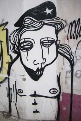 Graffiti on a hoarding in Santa Cruz de Tenerife.