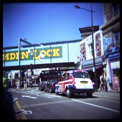 A London black cab in Camden