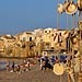 The beach in pretty Cefalu right before sunset.