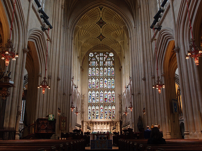 Inside the Abbey Church of Saint Peter and Saint Paul in Bath