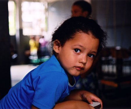 Little girl in Rocinha, Rio de Janeiro, Brazil.