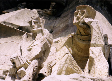 Detail of The Passion. Sagrada Familia, Barcelona, Spain.