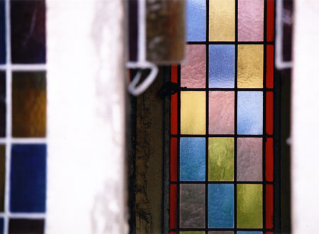 Glass window at Cimetiere de Montmartre.