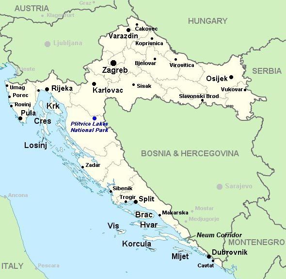 Country map of Croatia