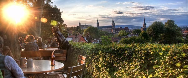 An evening in a German biergarten