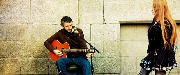 A busker in Dublin