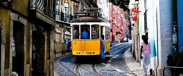 Tram in Lisbon, Portugal