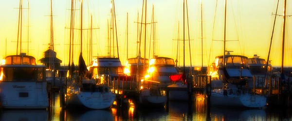 Sunrise at the marina in Milwaukee